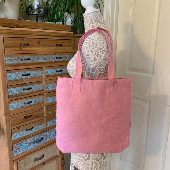 Tribal / Boho / Print Tote Bag - Pink Yellow Blue - Double Handle - NWT - Picture 6 of 7